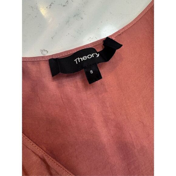 NEW THEORY V Neck Asymmetrical Mauve Maxi Slip Dress - Picture 9 of 9